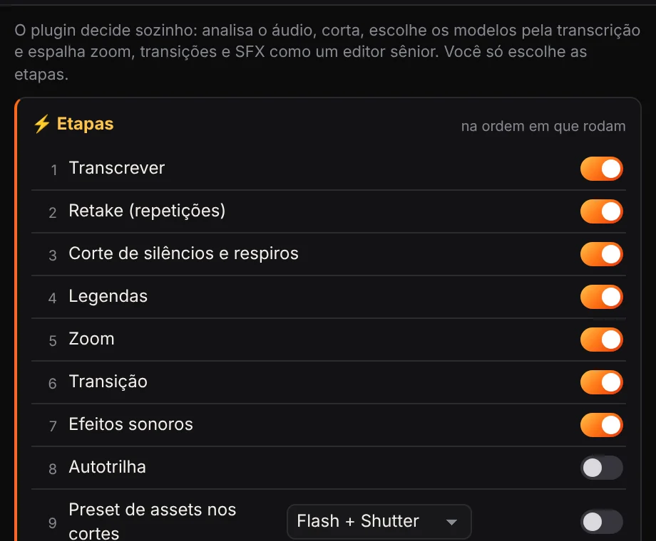 Etapas do AutoEdit
